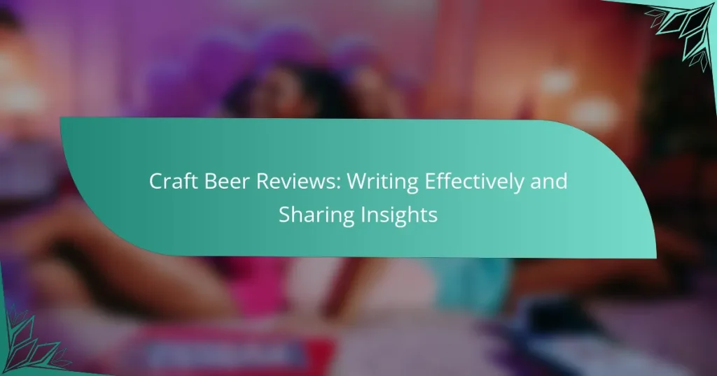 Craft Beer Reviews: Writing Effectively and Sharing Insights