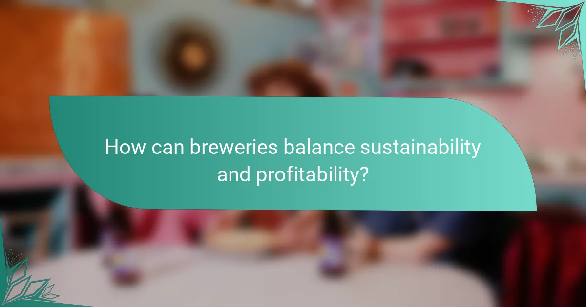 How can breweries balance sustainability and profitability?