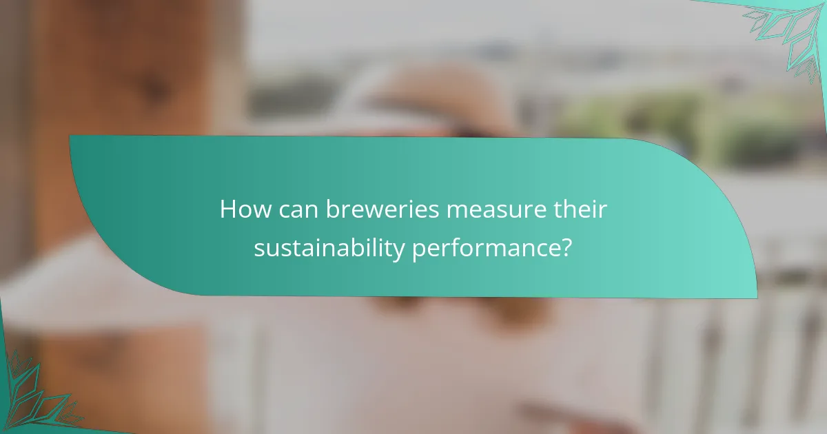 How can breweries measure their sustainability performance?