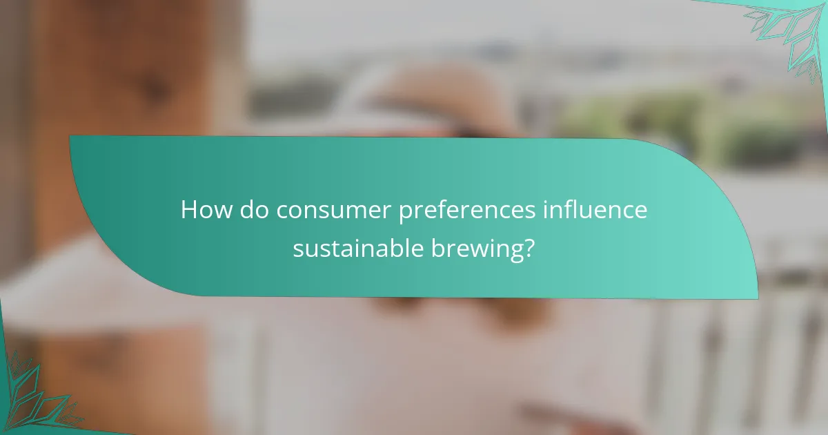 How do consumer preferences influence sustainable brewing?