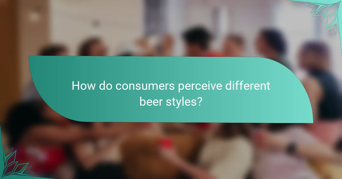 How do consumers perceive different beer styles?