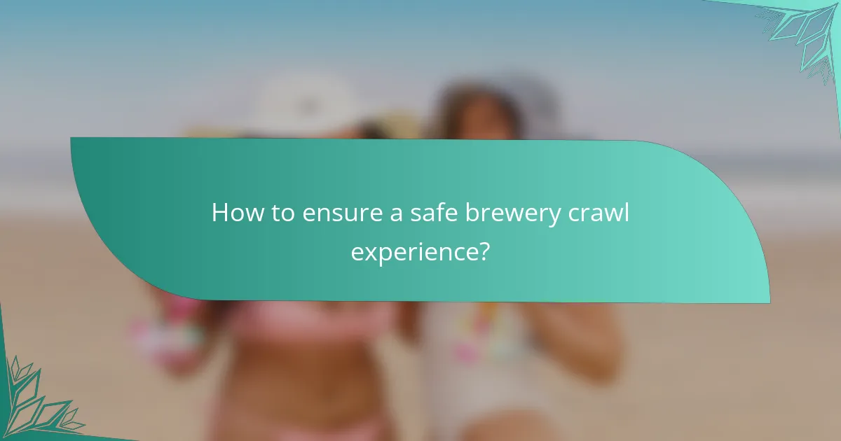 How to ensure a safe brewery crawl experience?