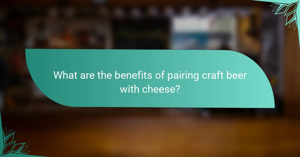 What are the benefits of pairing craft beer with cheese?