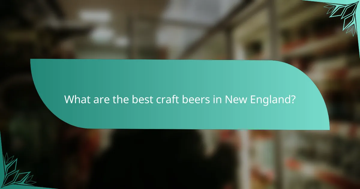 What are the best craft beers in New England?