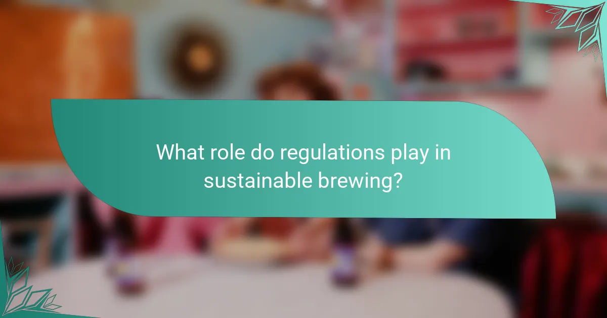 What role do regulations play in sustainable brewing?